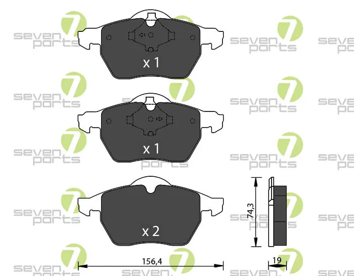 7 SEVEN PARTS fékbetétkészlet, tárcsafék - SVP22411 - TothCarparts
