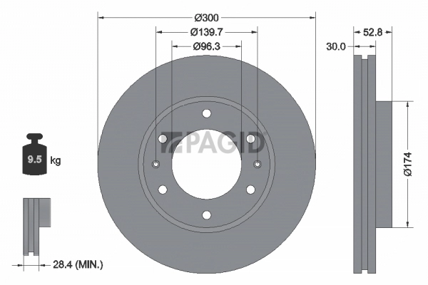 PAGID féktárcsa - 55038N - TothCarparts