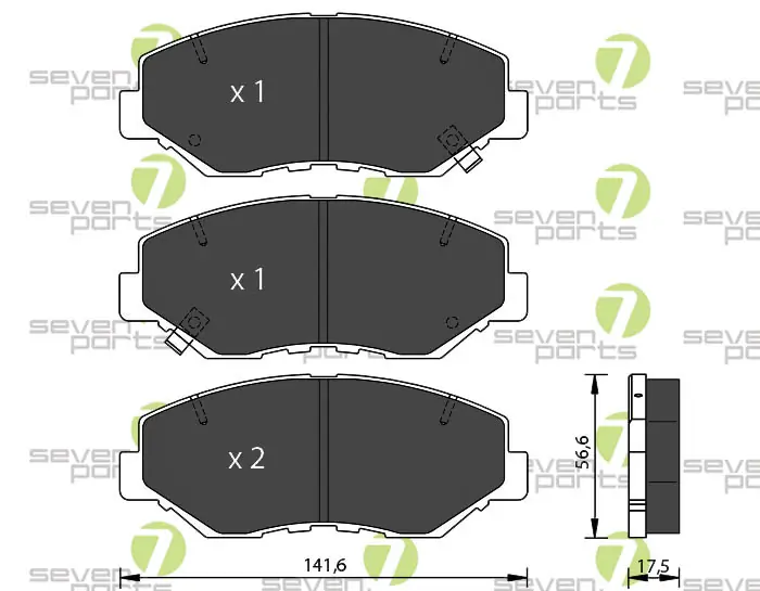 7 SEVEN PARTS fékbetétkészlet, tárcsafék - SVP22220 - TothCarparts