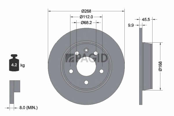 PAGID féktárcsa - 53964NC - TothCarparts