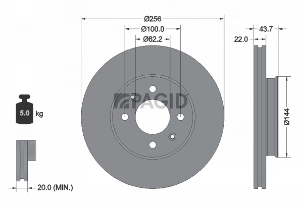 PAGID féktárcsa - 56046NC - TothCarparts