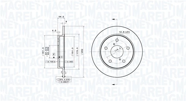 MAGNETI MARELLI féktárcsa - 360406179401 - TothCarparts