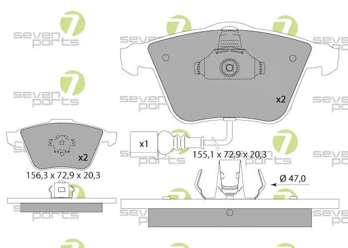7 SEVEN PARTS fékbetétkészlet, tárcsafék - SVP22103 - TothCarparts