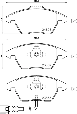 DON fékbetétkészlet, tárcsafék - PCP1095 - TothCarparts