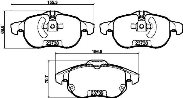 DON fékbetétkészlet, tárcsafék - PCP1138 - TothCarparts