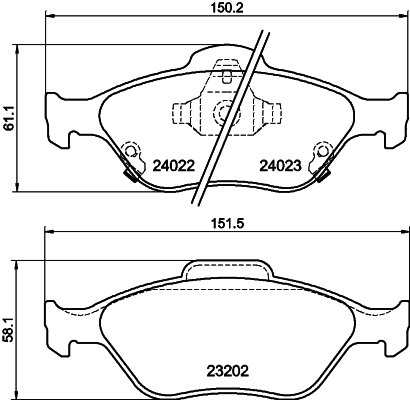 DON fékbetétkészlet, tárcsafék - PCP1185 - TothCarparts