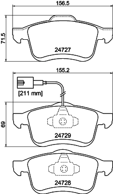 DON fékbetétkészlet, tárcsafék - PCP1513 - TothCarparts
