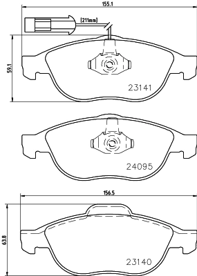 DON fékbetétkészlet, tárcsafék - PCP1547 - TothCarparts