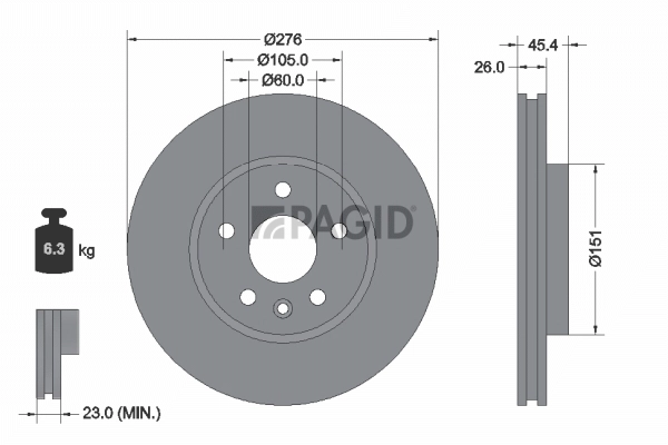 PAGID féktárcsa - 55771NC - TothCarparts