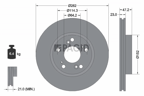 PAGID féktárcsa - 54444NC - TothCarparts