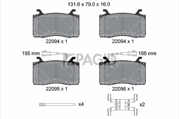 PAGID fékbetétkészlet, tárcsafék - T2658N - TothCarparts