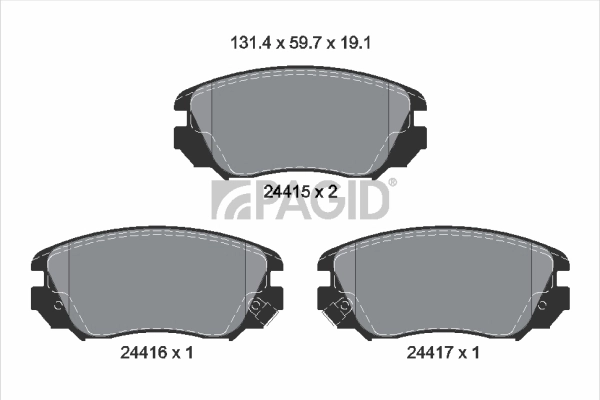 PAGID fékbetétkészlet, tárcsafék - T1669N - TothCarparts