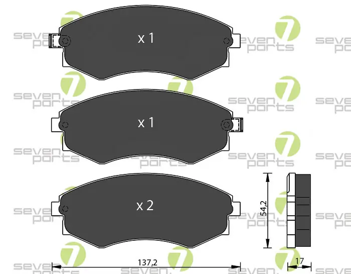 7 SEVEN PARTS fékbetétkészlet, tárcsafék - SVP18860 - TothCarparts