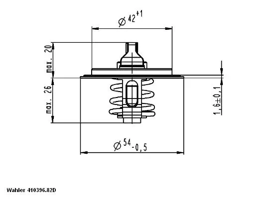 MDR termosztát, hűtőfolyadék - WAL-410396 - TothCarparts