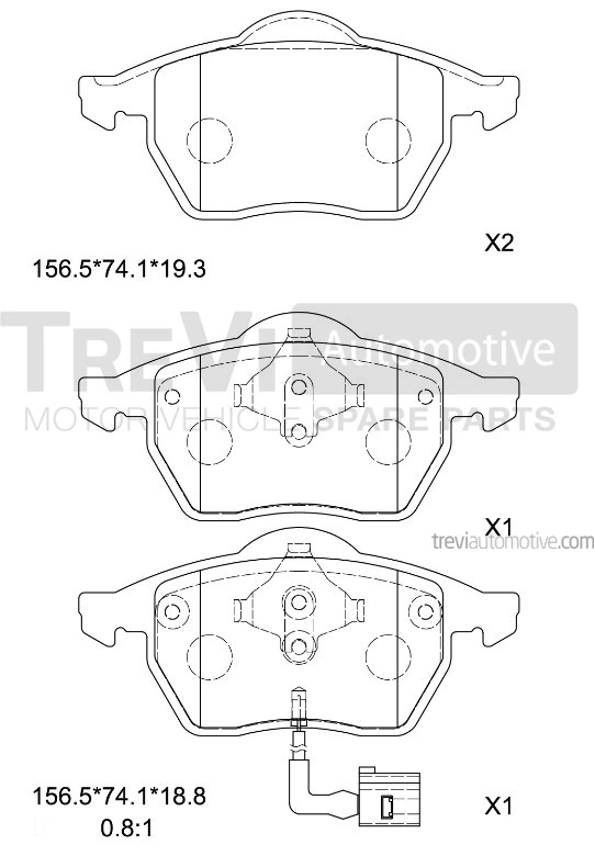TREVI AUTOMOTIVE fékbetétkészlet, tárcsafék - PF1014 - TothCarparts