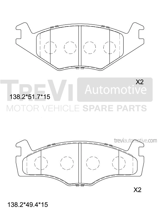 TREVI AUTOMOTIVE fékbetétkészlet, tárcsafék - PF1018 - TothCarparts