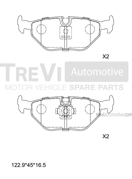 TREVI AUTOMOTIVE fékbetétkészlet, tárcsafék - PF1020 - TothCarparts