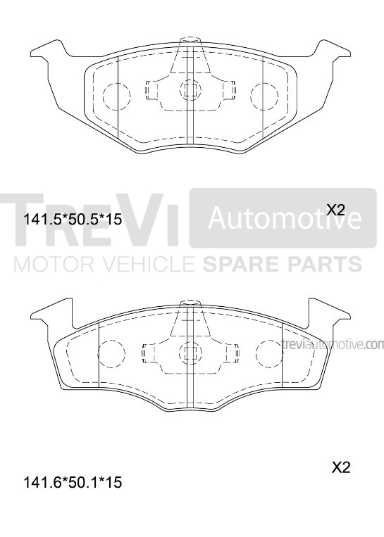 TREVI AUTOMOTIVE fékbetétkészlet, tárcsafék - PF1049 - TothCarparts