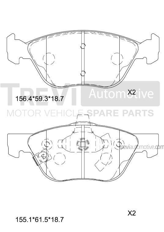 TREVI AUTOMOTIVE fékbetétkészlet, tárcsafék - PF1054 - TothCarparts
