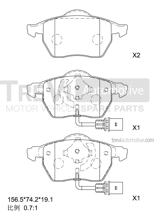 TREVI AUTOMOTIVE fékbetétkészlet, tárcsafék - PF1065 - TothCarparts