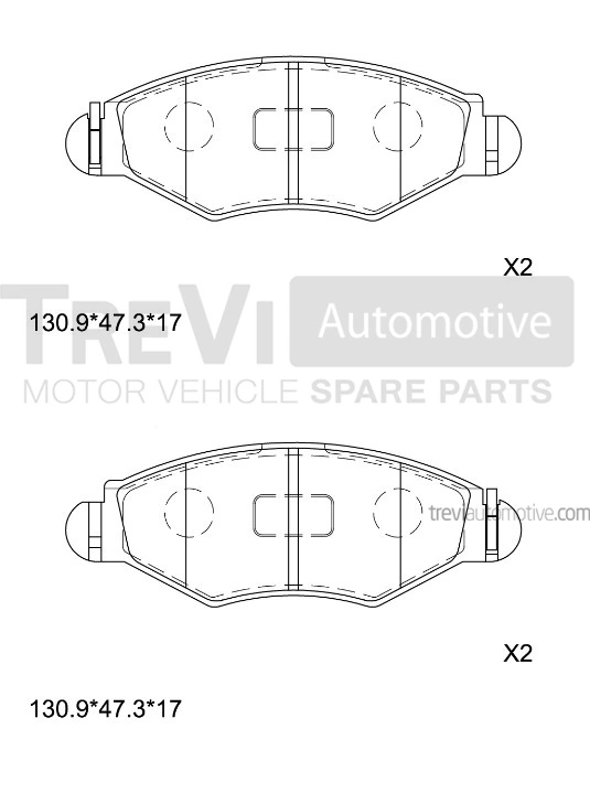 TREVI AUTOMOTIVE fékbetétkészlet, tárcsafék - PF1077 - TothCarparts