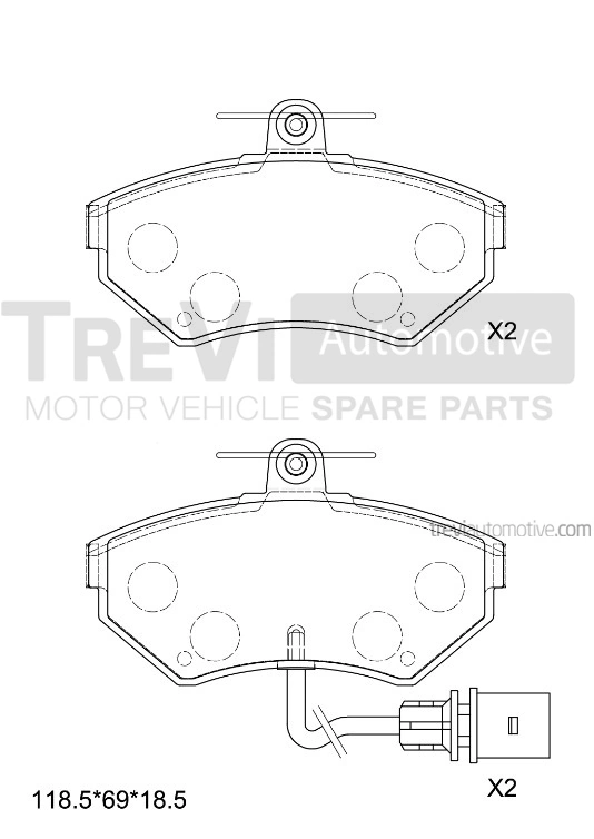 TREVI AUTOMOTIVE fékbetétkészlet, tárcsafék - PF1110 - TothCarparts