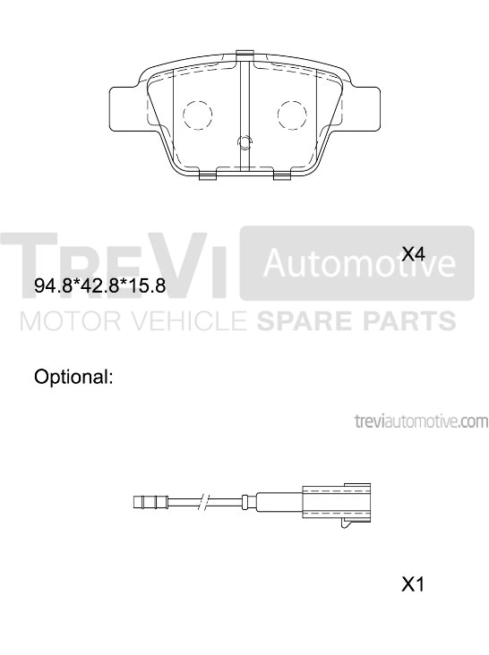 TREVI AUTOMOTIVE fékbetétkészlet, tárcsafék - PF1119 - TothCarparts