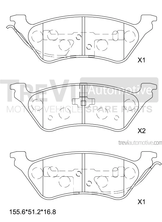 TREVI AUTOMOTIVE fékbetétkészlet, tárcsafék - PF1124 - TothCarparts