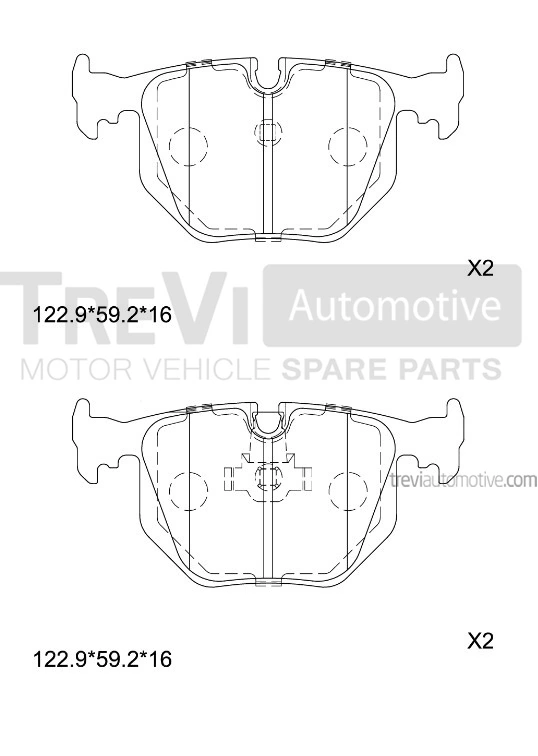 TREVI AUTOMOTIVE fékbetétkészlet, tárcsafék - PF1129 - TothCarparts