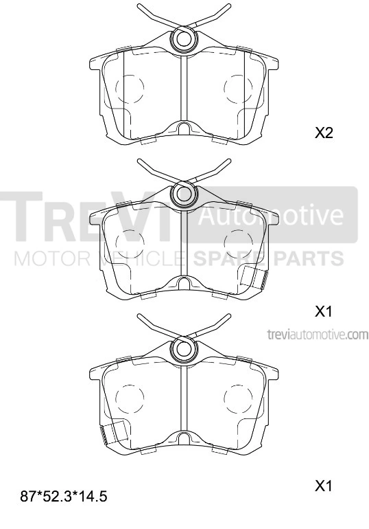 TREVI AUTOMOTIVE fékbetétkészlet, tárcsafék - PF1139 - TothCarparts