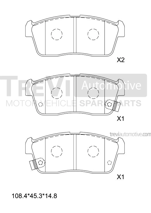 TREVI AUTOMOTIVE fékbetétkészlet, tárcsafék - PF1154 - TothCarparts