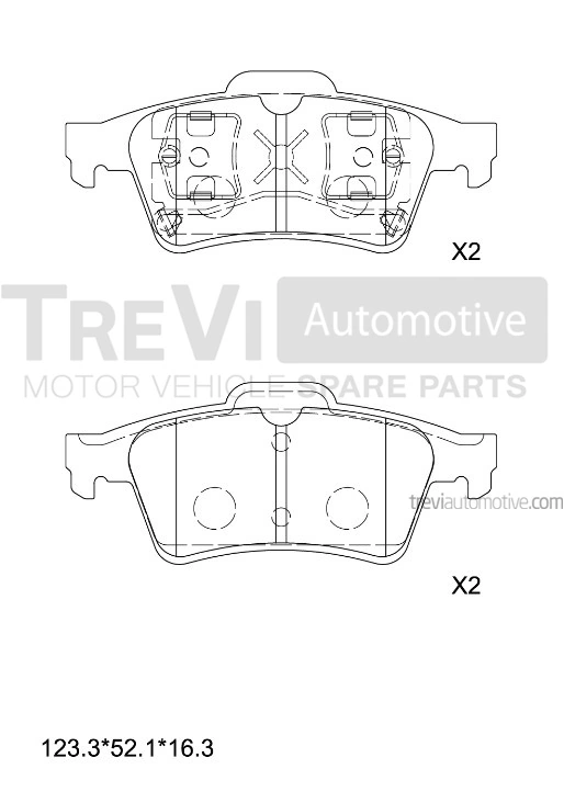 TREVI AUTOMOTIVE fékbetétkészlet, tárcsafék - PF1158 - TothCarparts