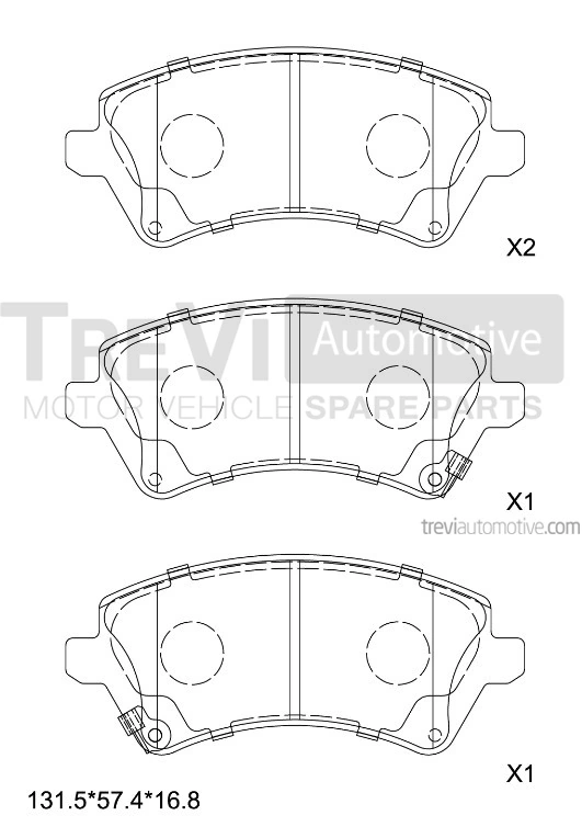 TREVI AUTOMOTIVE fékbetétkészlet, tárcsafék - PF1172 - TothCarparts