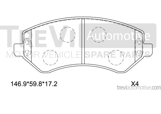 TREVI AUTOMOTIVE fékbetétkészlet, tárcsafék - PF1174 - TothCarparts