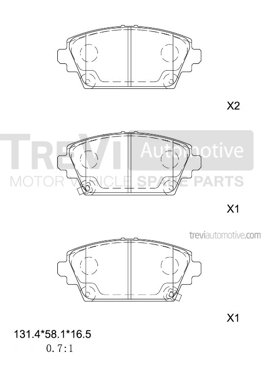 TREVI AUTOMOTIVE fékbetétkészlet, tárcsafék - PF1176 - TothCarparts