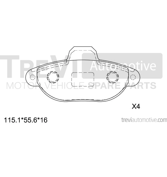 TREVI AUTOMOTIVE fékbetétkészlet, tárcsafék - PF1200 - TothCarparts