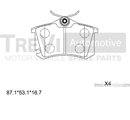 TREVI AUTOMOTIVE fékbetétkészlet, tárcsafék - PF1204 - TothCarparts