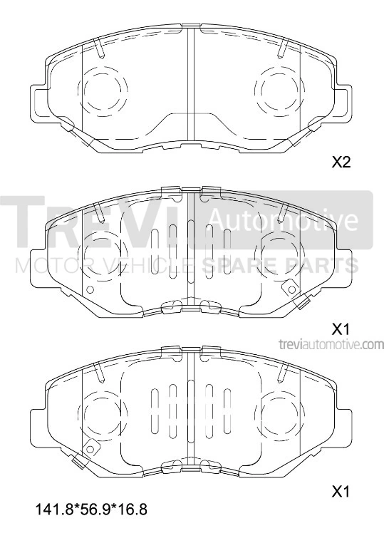 TREVI AUTOMOTIVE fékbetétkészlet, tárcsafék - PF1214 - TothCarparts