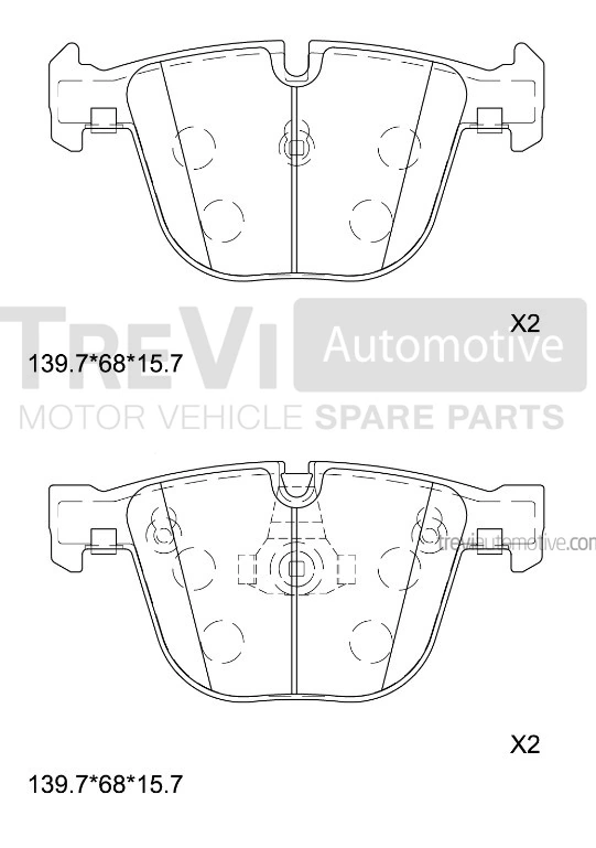 TREVI AUTOMOTIVE fékbetétkészlet, tárcsafék - PF1222 - TothCarparts