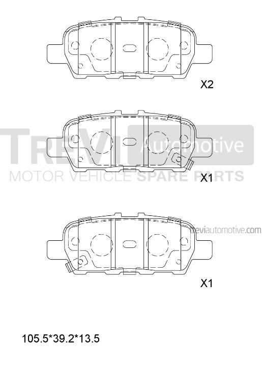 TREVI AUTOMOTIVE fékbetétkészlet, tárcsafék - PF1226 - TothCarparts