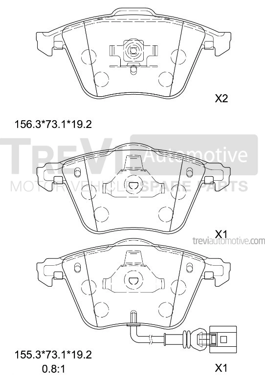 TREVI AUTOMOTIVE fékbetétkészlet, tárcsafék - PF1254 - TothCarparts