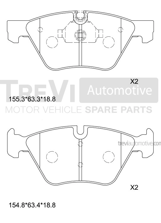 TREVI AUTOMOTIVE fékbetétkészlet, tárcsafék - PF1256 - TothCarparts