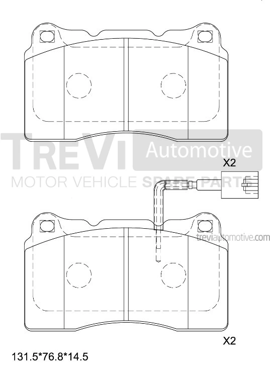 TREVI AUTOMOTIVE fékbetétkészlet, tárcsafék - PF1262 - TothCarparts