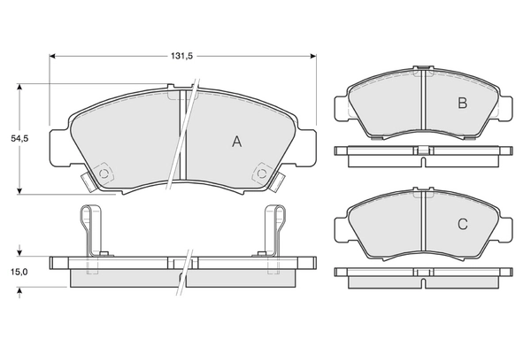 PROCODIS FRANCE fékbetétkészlet, tárcsafék - PF1265 - TothCarparts