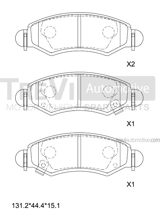 TREVI AUTOMOTIVE fékbetétkészlet, tárcsafék - PF1270 - TothCarparts
