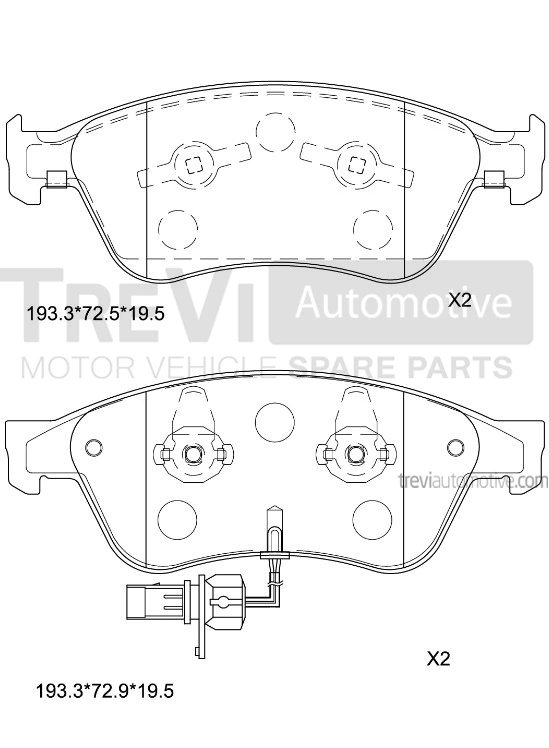 TREVI AUTOMOTIVE fékbetétkészlet, tárcsafék - PF1277 - TothCarparts