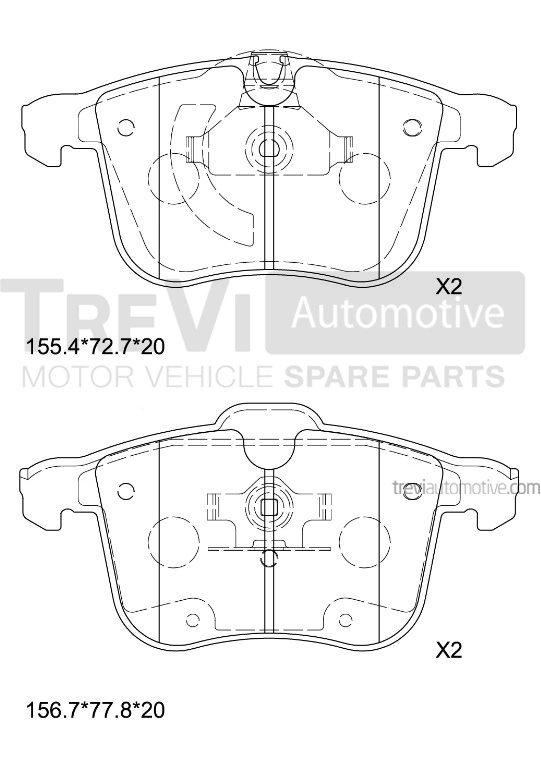 TREVI AUTOMOTIVE fékbetétkészlet, tárcsafék - PF1278 - TothCarparts