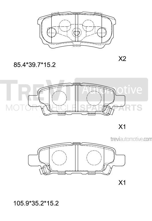 TREVI AUTOMOTIVE fékbetétkészlet, tárcsafék - PF1280 - TothCarparts