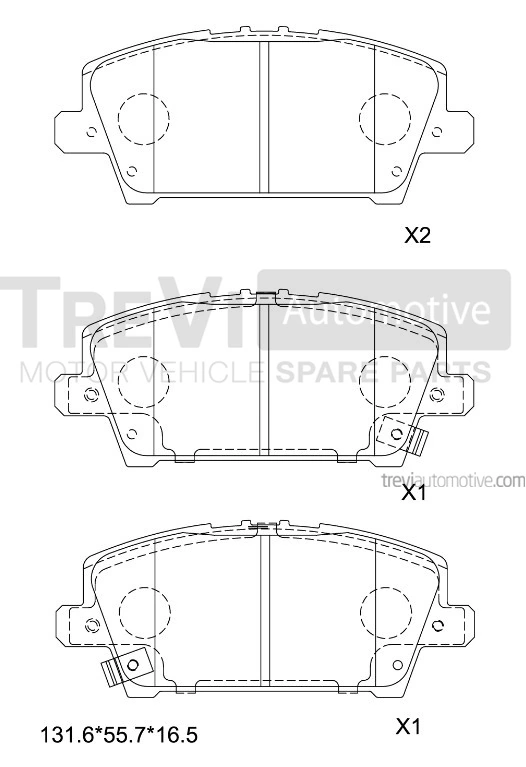 TREVI AUTOMOTIVE fékbetétkészlet, tárcsafék - PF1285 - TothCarparts