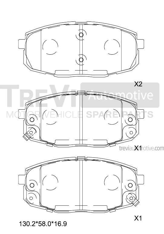 TREVI AUTOMOTIVE fékbetétkészlet, tárcsafék - PF1291 - TothCarparts